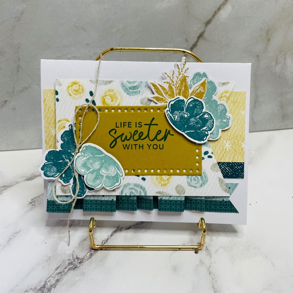 Life is Sweeter With You Floral Handmade Greeting Card